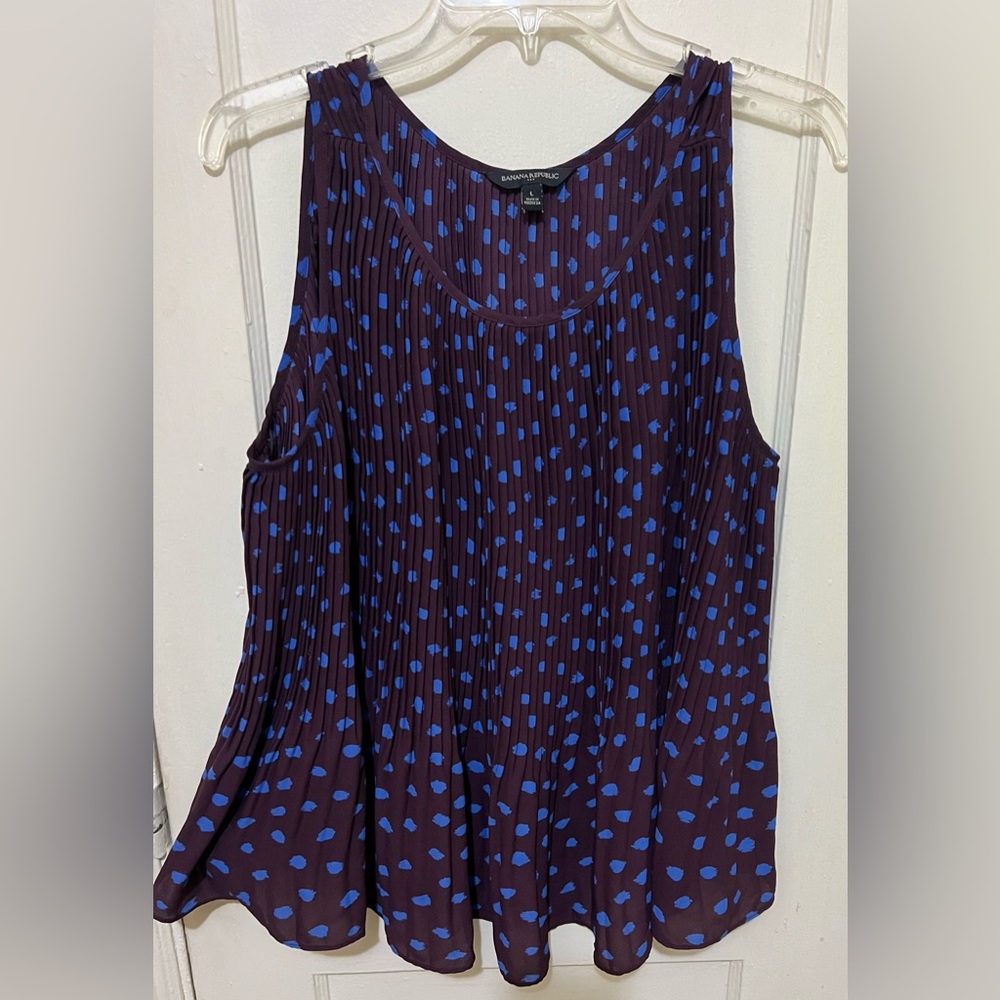 Banana Republic Women's Tank Top in Purple with Blue Dots